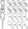 150Pcs Swivel Snap Hook Set,Stainless Steel Split Key Rings with Chain and Jump Rings Bulk for Keychain Lanyard,Crafts Supplies